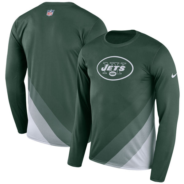 New York Jets Green Sideline Legend Prism Performance Long Sleeve T-Shirt