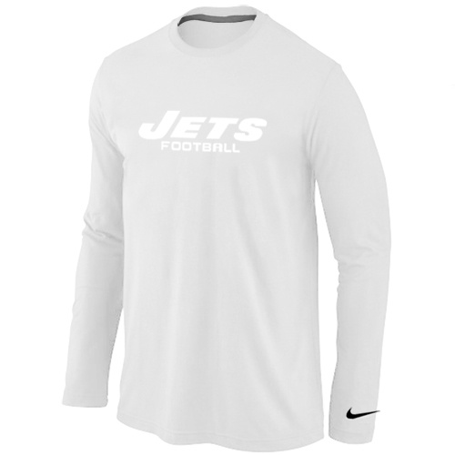 New York Jets Authentic font Long Sleeve T-Shirt White