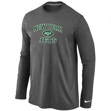 New York Jets Heart & Soul Long Sleeve T-Shirt D.Grey