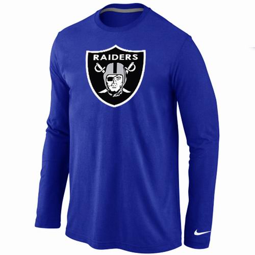Oakland Raiders Logo Long Sleeve T-Shirt BLUE