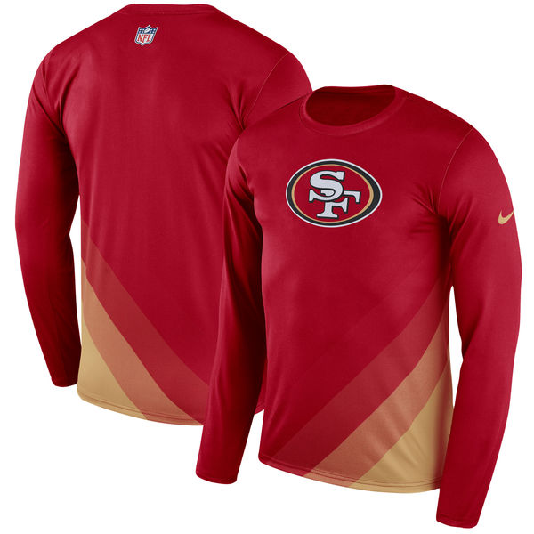 San Francisco 49ers Scarlet Sideline Legend Prism Performance Long Sleeve T-Shirt