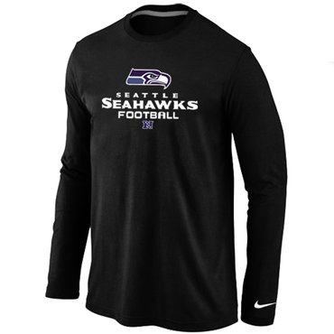 Seattle Seahawks Critical Victory Long Sleeve T-Shirt Black - Click Image to Close