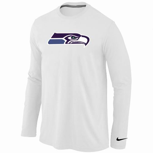 Seattle Seahawks Logo Long Sleeve T-Shirt WHITE
