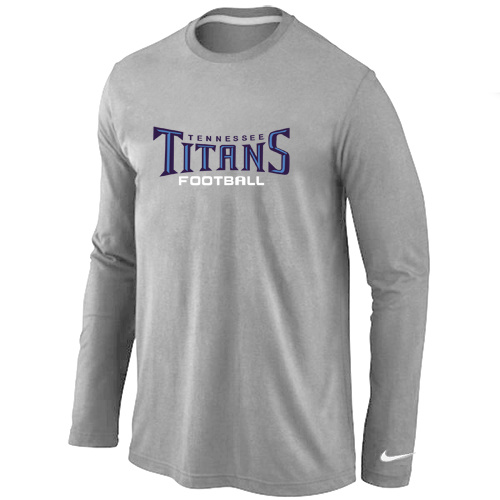 Tennessee Titans Authentic font Long Sleeve T-Shirt Grey