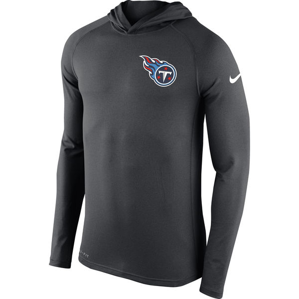 Tennessee Titans Charcoal Stadium Touch Long Sleeve Hooded Performance T-Shirt