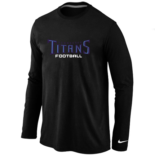 Tennessee Titans Authentic font Long Sleeve T-Shirt Black