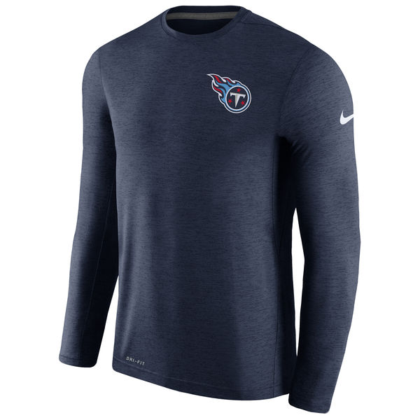 Tennessee Titans Navy Coaches Long Sleeve Performance T-Shirt