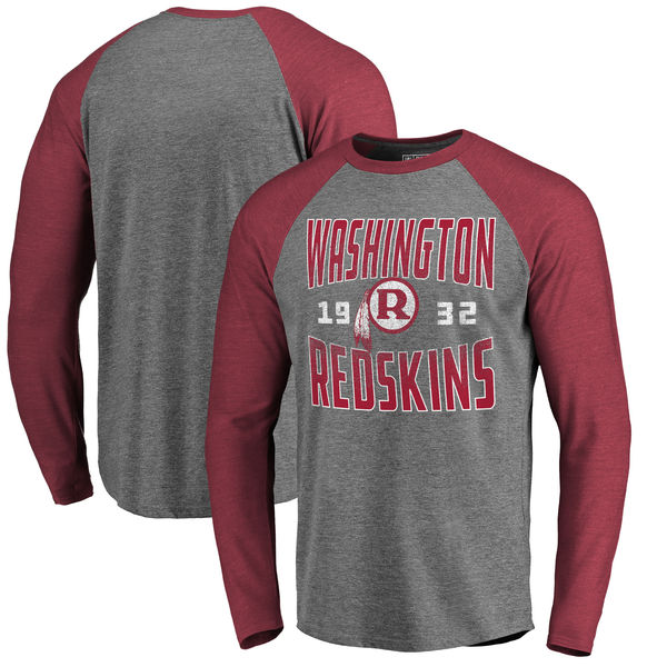 Washington Redskins NFL Pro Line by Fanatics Branded Timeless Collection Antique Stack Long Sleeve T