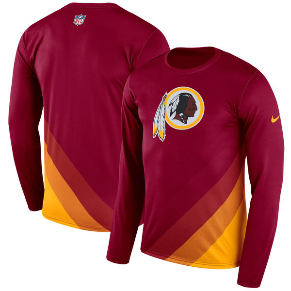 Washington Redskins Burgundy Sideline Legend Prism Performance Long Sleeve T-Shirt