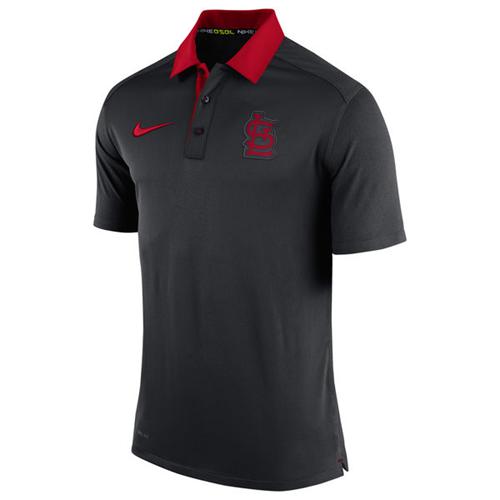St. Louis Cardinals Nike Anthracite Authentic Collection Dri-FIT Elite Polo