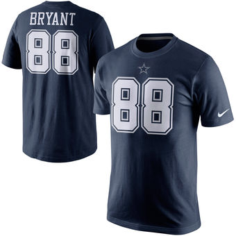 Dallas Cowboys 88 Dez Bryant Navy Blue Player Name & Number T-Shirt
