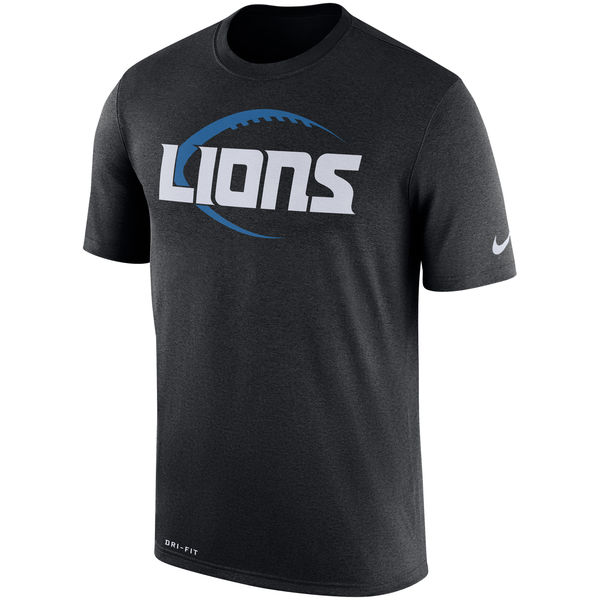 Detroit Lions Black Legend Icon Logo Performance T-Shirt