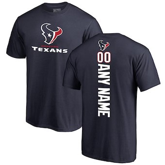 Houston Texans Pro Line Navy 00 Personalized Backer T-Shirt