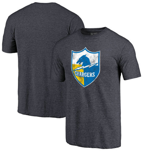 Los Angeles Chargers Navy Throwback Logo Tri-Blend Pro Line by T-Shirt