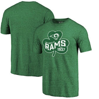Los Angeles Rams Pro Line by Fanatics Branded St. Patrick's Day Paddy's Pride Tri-Blend T-Shirt - Ke