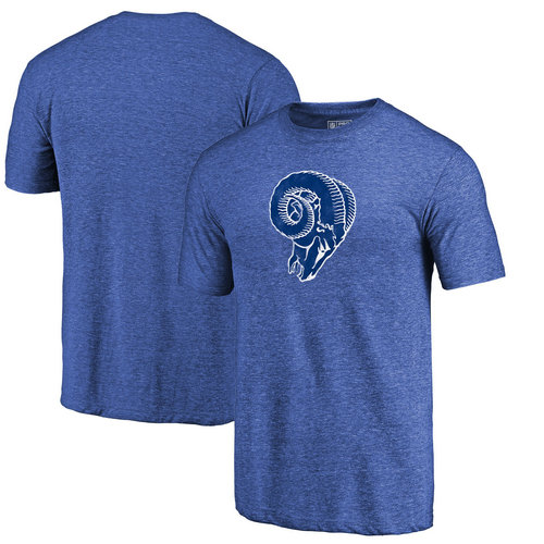 Los Angeles Rams Royal Throwback Logo Tri-Blend Pro Line by T-Shirt
