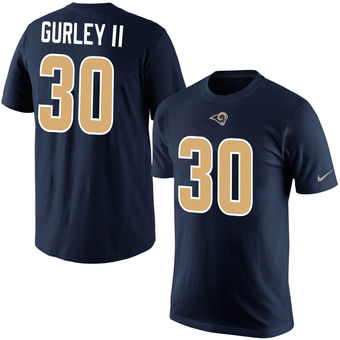 Los Angeles Rams 30 Todd Gurley Navy Player Pride Name & Number T-Shirt