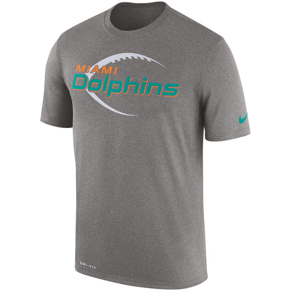 Miami Dolphins Heathered Gray Legend Icon Performance T-Shirt