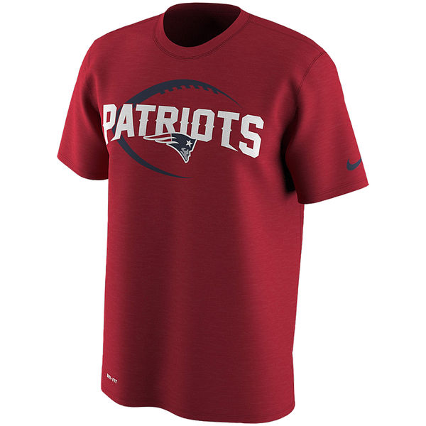 New England Patriots Red Legend Icon Logo Performance T-Shirt
