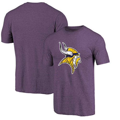 Minnesota Vikings Purple Throwback Logo Tri-Blend Short Sleeve Pro Line by T-Shirt