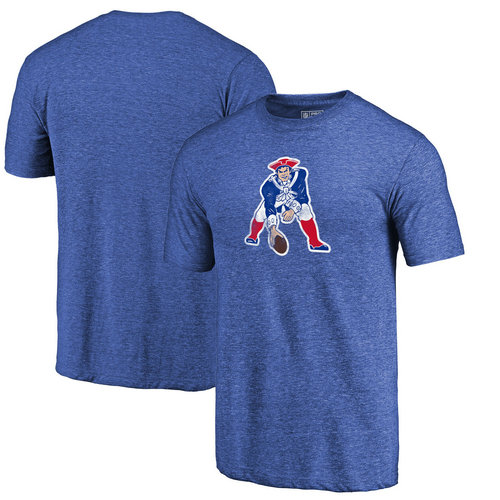 New England Patriots Royal Throwback Logo Tri-Blend Pro Line by T-Shirt