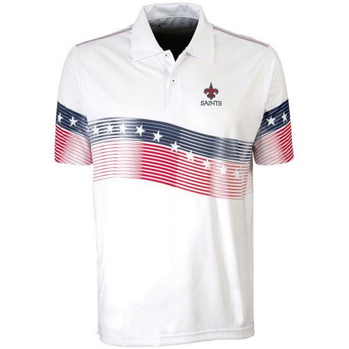 New Orleans Saints White Antigua Patriot Polo