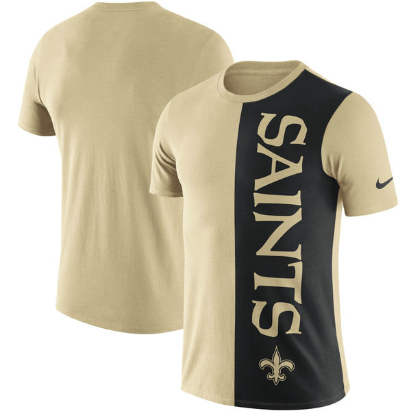 New Orleans Saints Coin Flip Tri-Blend T-Shirt - GoldBlack