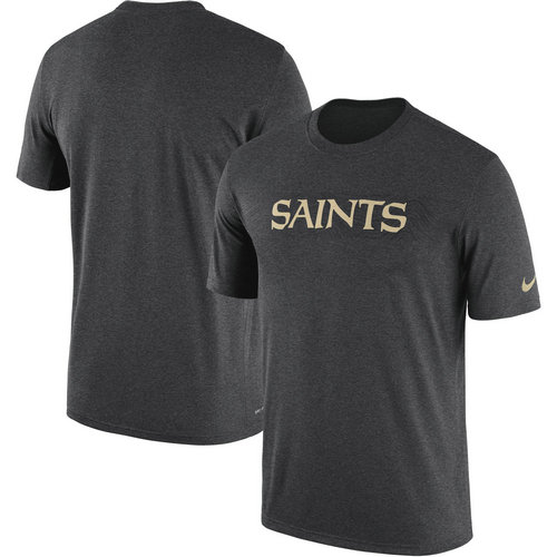 New Orleans Saints Heathered Charcoal Sideline Seismic Legend T-Shirt