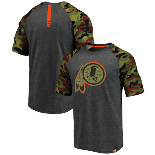 Washington Redskins Heathered Gray Pro Line by Fanatics Branded Camo Recon Camo Raglan T-Shirt