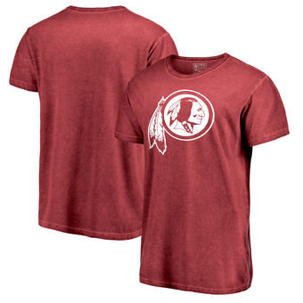 Washington Redskins Pro Line by Fanatics Branded White Logo Shadow Washed T-Shirt
