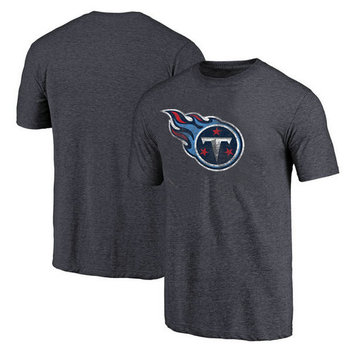 Tennessee Titans Navy Throwback Logo Tri-Blend Pro Line by T-Shirt