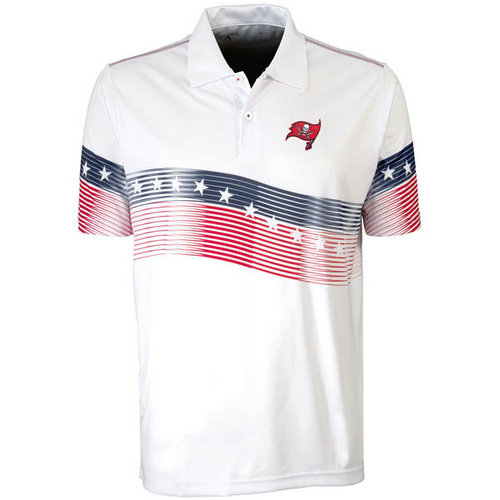 Tampa Bay Buccaneers White Antigua Patriot Polo