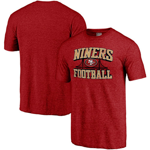 San Francisco 49ers Heathered Red Hometown Collection Tri-Blend Pro Line by T-Shirt