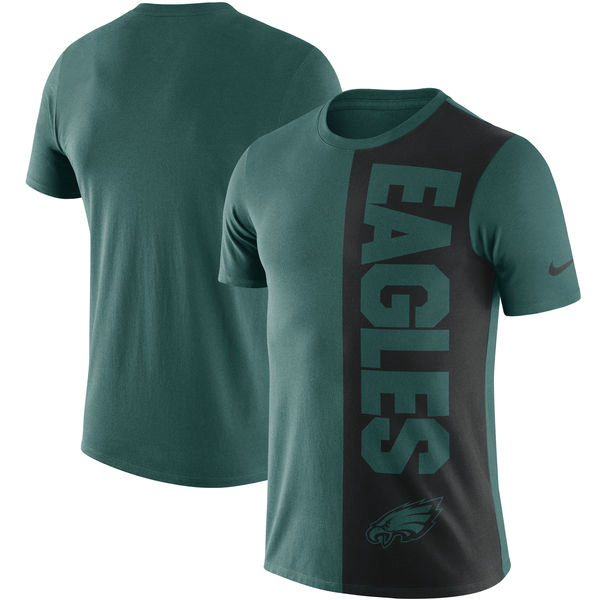 Philadelphia Eagles Coin Flip Tri-Blend T-Shirt - Midnight GreenBlack