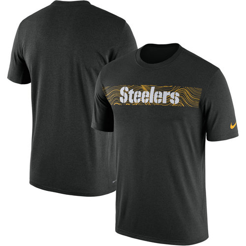 Pittsburgh Steelers Black Sideline Seismic Legend T-Shirt