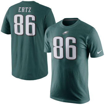 Philadelphia Eagles No. 86 Zach Ertz Green Player Pride Name & Number Short Sleeve T-Shirt