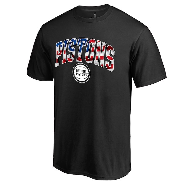 Detroit Pistons Black Banner Wave T-Shirt
