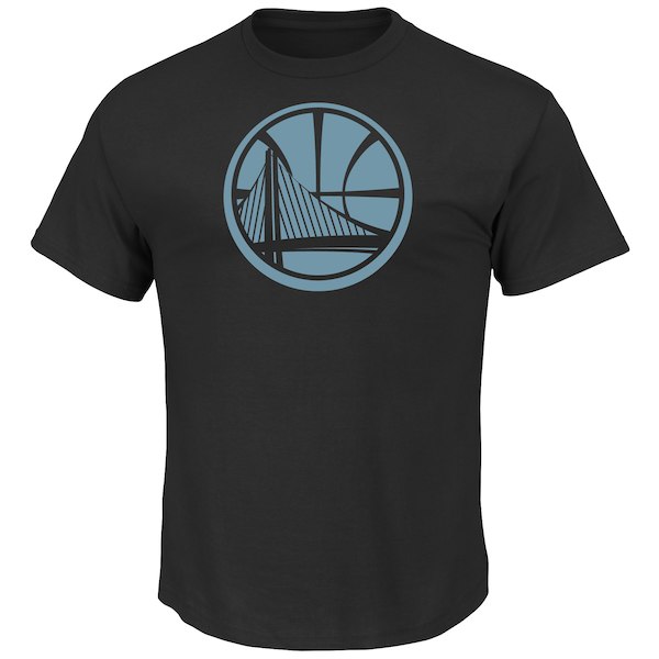 Golden State Warriors Majestic Black Tek Patch Reflective T-Shirt