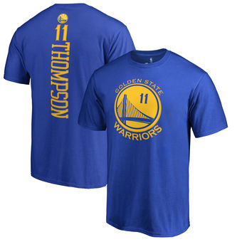 Golden State Warriors 11 Klay Thompson Royal Backer Name & Number T-Shirt