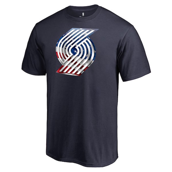 Portland Trail Blazers Fanatics Branded Navy Personalized Name and Number Banner Wave T-Shirt