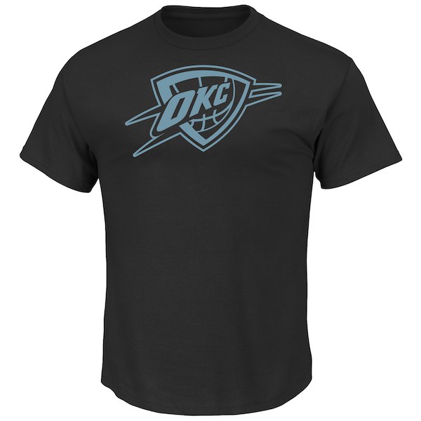Oklahoma City Thunder Majestic Black Tek Patch Reflective T-Shirt