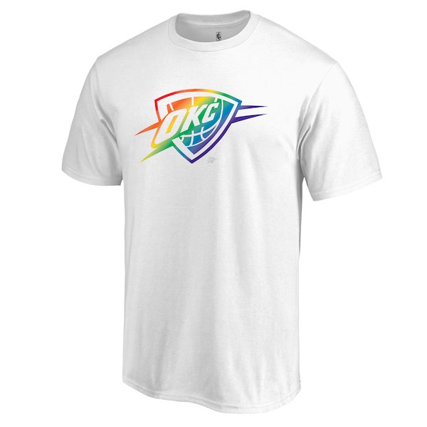 Oklahoma City Thunder White Fanatics Branded Team Pride V-Neck T-Shirt