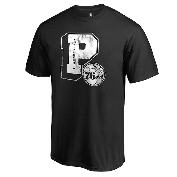 Philadelphia 76ers Fanatics Branded Black Letterman T-Shirt