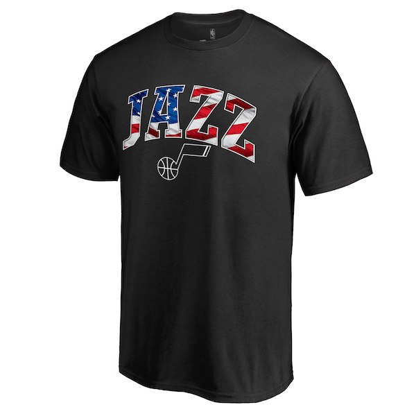 Utah Jazz Black Banner Wave T-Shirt