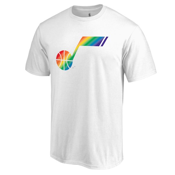 Utah Jazz White Fanatics Branded Team Pride V-Neck T-Shirt