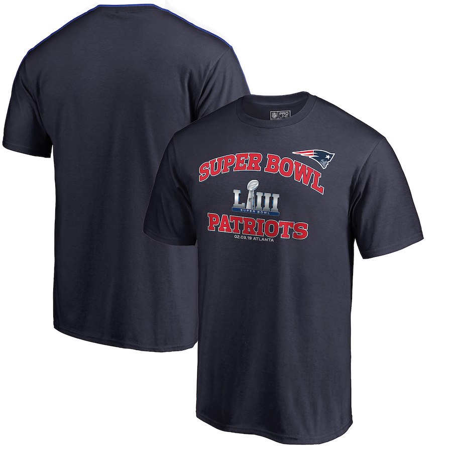 New England Patriots Pro Line by Fanatics Branded Super Bowl LIII Bound Heart & Soul T-Shirt Navy