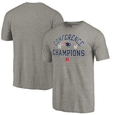 New England Patriots Pro Line by Fanatics Branded 2018 AFC Champions Scrimmage Tri Blend T-Shirt Gra