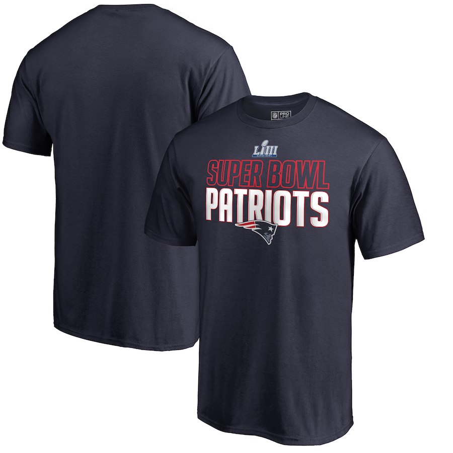 New England Patriots Pro Line by Fanatics Branded Super Bowl LIII Bound Safety Blitz T-Shirt Navy