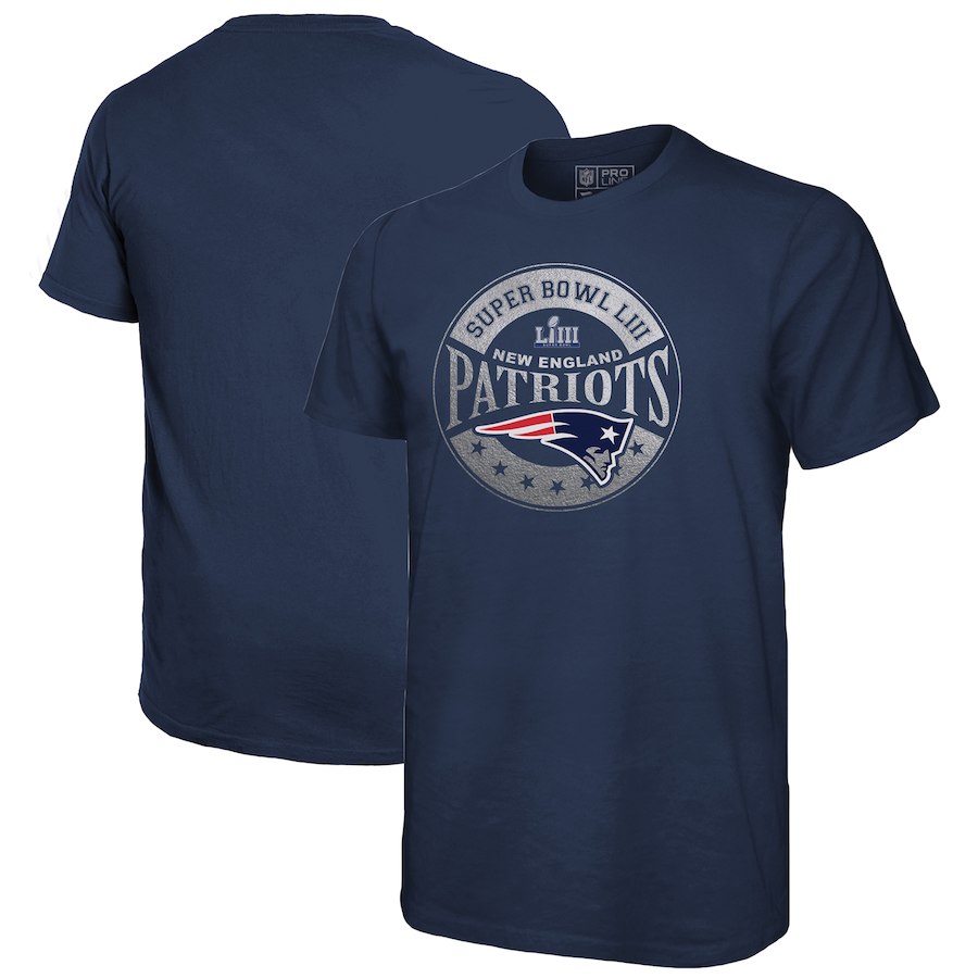 New England Patriots Pro Line by Fanatics Branded Super Bowl LIII Bound In The Zone T-Shirt Navy