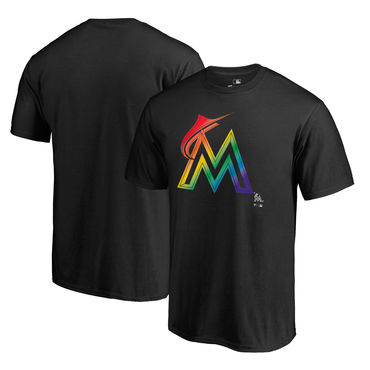 Miami Marlins Fanatics Branded Black Big & Tall Pride T Shirt